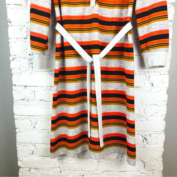 Vintage Kay Windsor Orange Gold Striped Dress - Picture 3 of 10